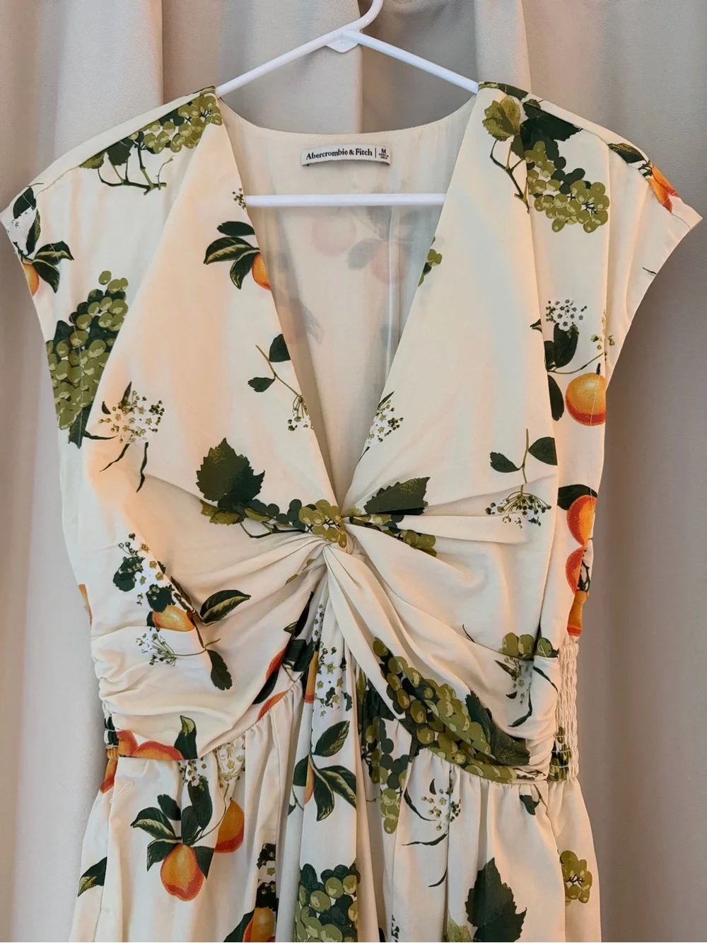 Abercrombie & Fitch Sleeveless V-Neck Maxi Dress – Fruit Print – Size Medium